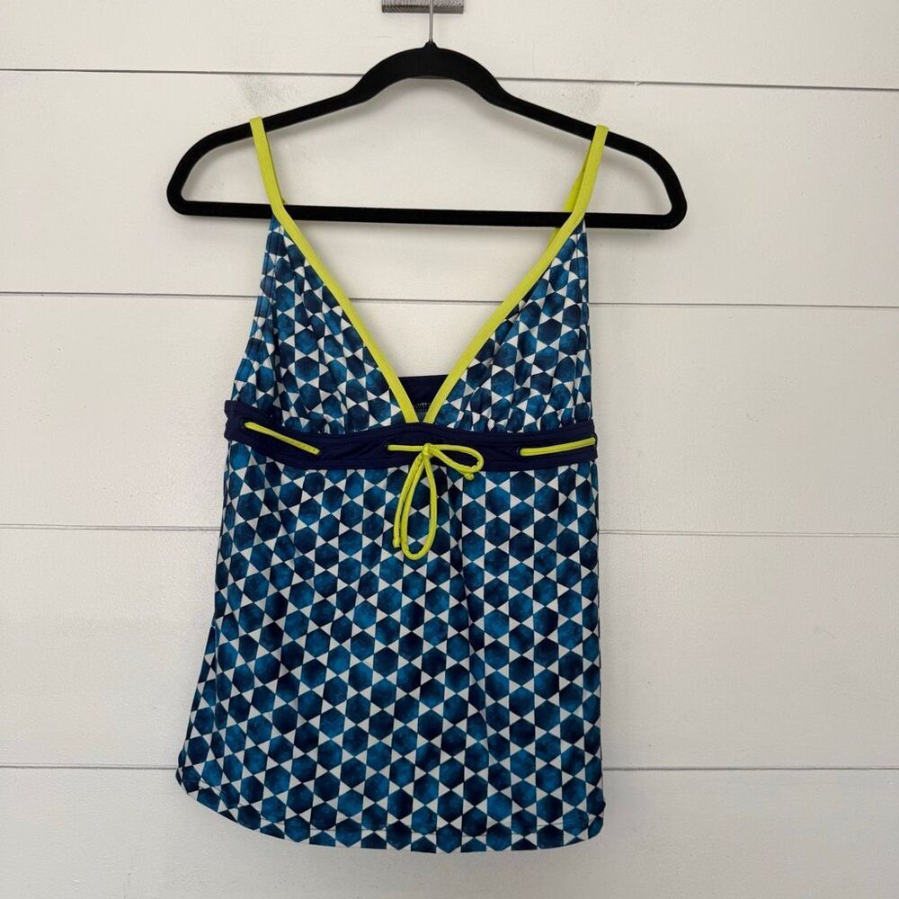 Jag Women’s Large Blue Green Tankini Swim Top